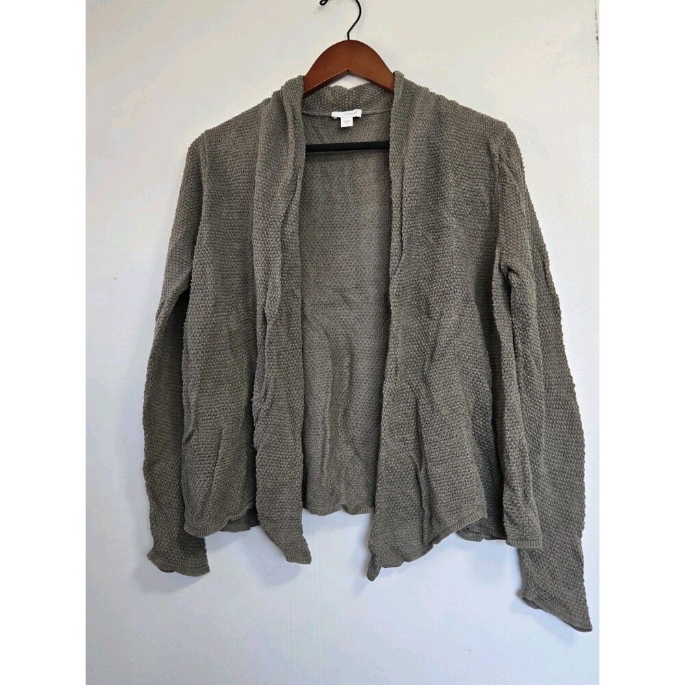 Pure J. Jill Sweater Womens L Cardigan Long Sleeve Open Front Linen Blend Woven